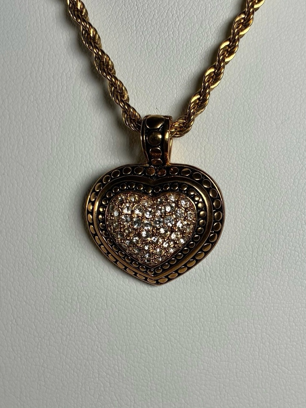 Joan Rivers Gold-Tone Pavé Crystal Heart Pendant Necklace
